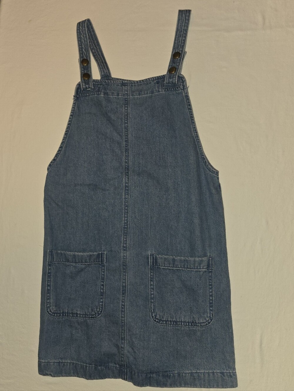 Girls blue denim overall jumper dress,  Size 10